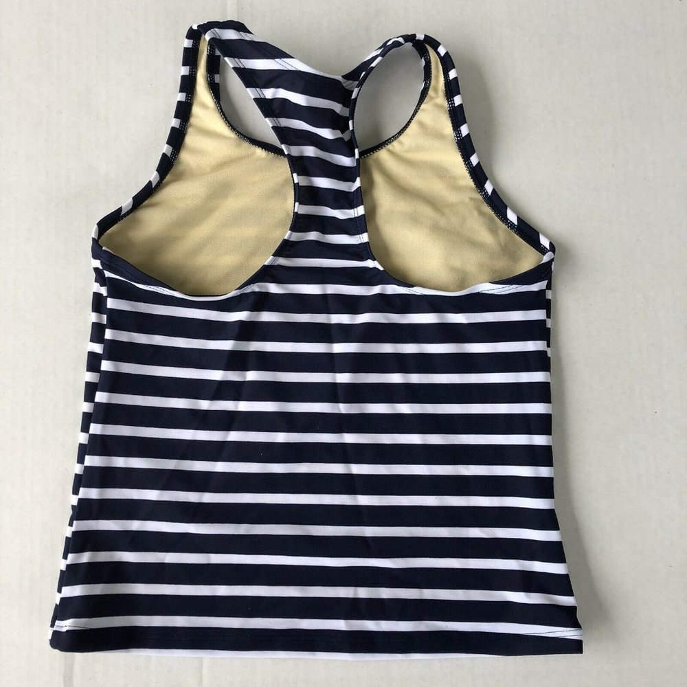 New Lands' End Girl’s Racerback Tankini Top Navy 8 - Picture 2 of 5